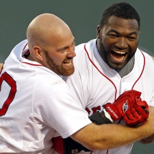 Boston Red Sox David Ortiz & Kevin Youkilis Celebrate